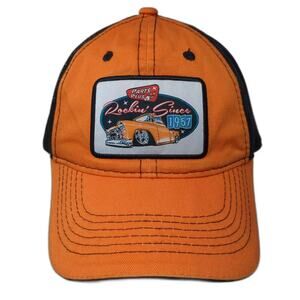 Parts Plus Baseball Cap Orange Black Rockin Since 1957 Patch Classic Truck Cap
